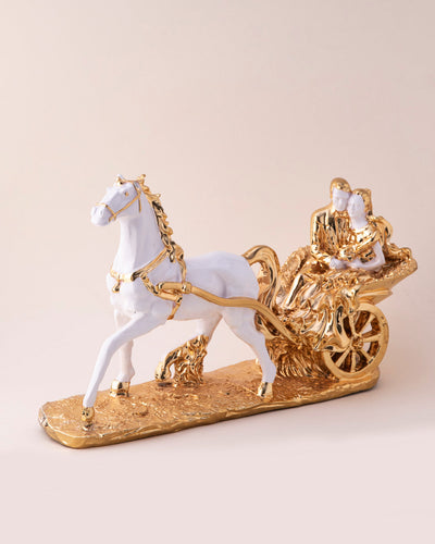 Golden Carriage Of Love Table Top Decor