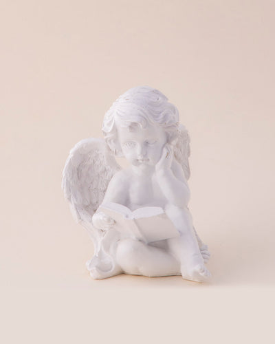 Book Reading Angel Cherub Figurine