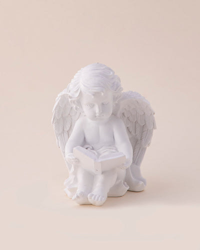 Book Reading Angel Cherub Figurine