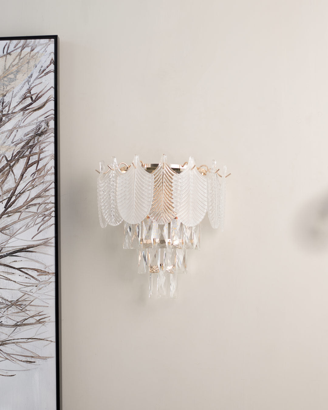 Crystal Leaf Wall Sconce