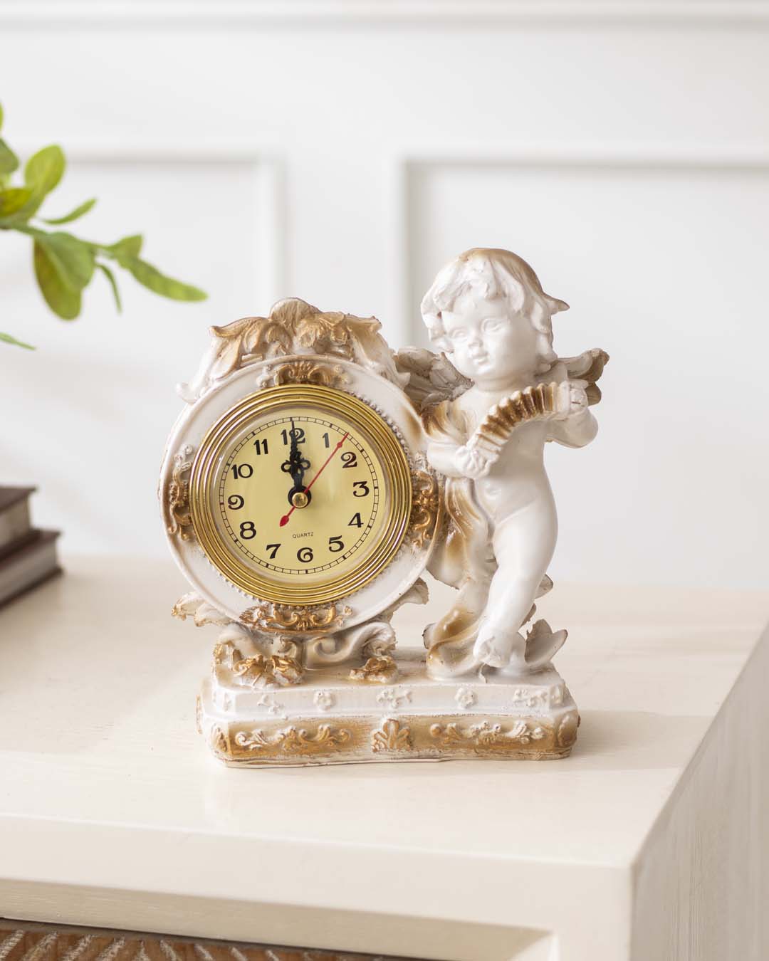 Classic Gold Angel Table Top Clock