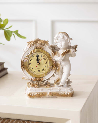 Classic Gold Angel Table Top Clock