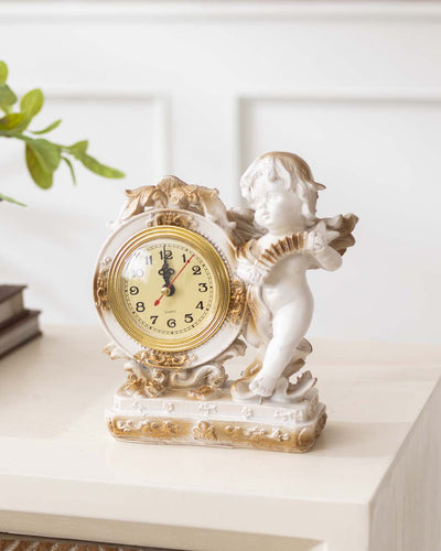 Classic Gold Angel Table Top Clock