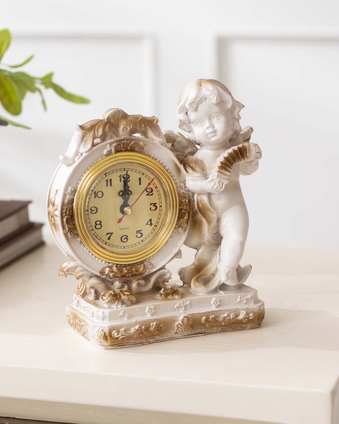 Classic Gold Angel Table Top Clock