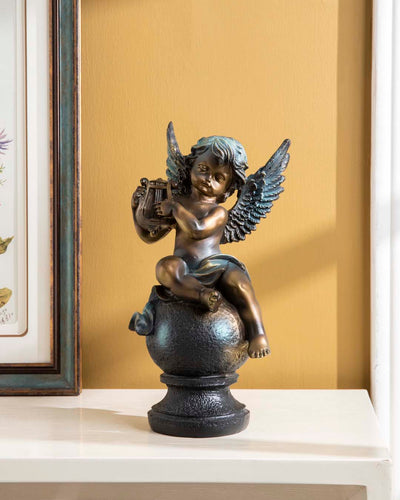 Angel Cherub Playing Harp