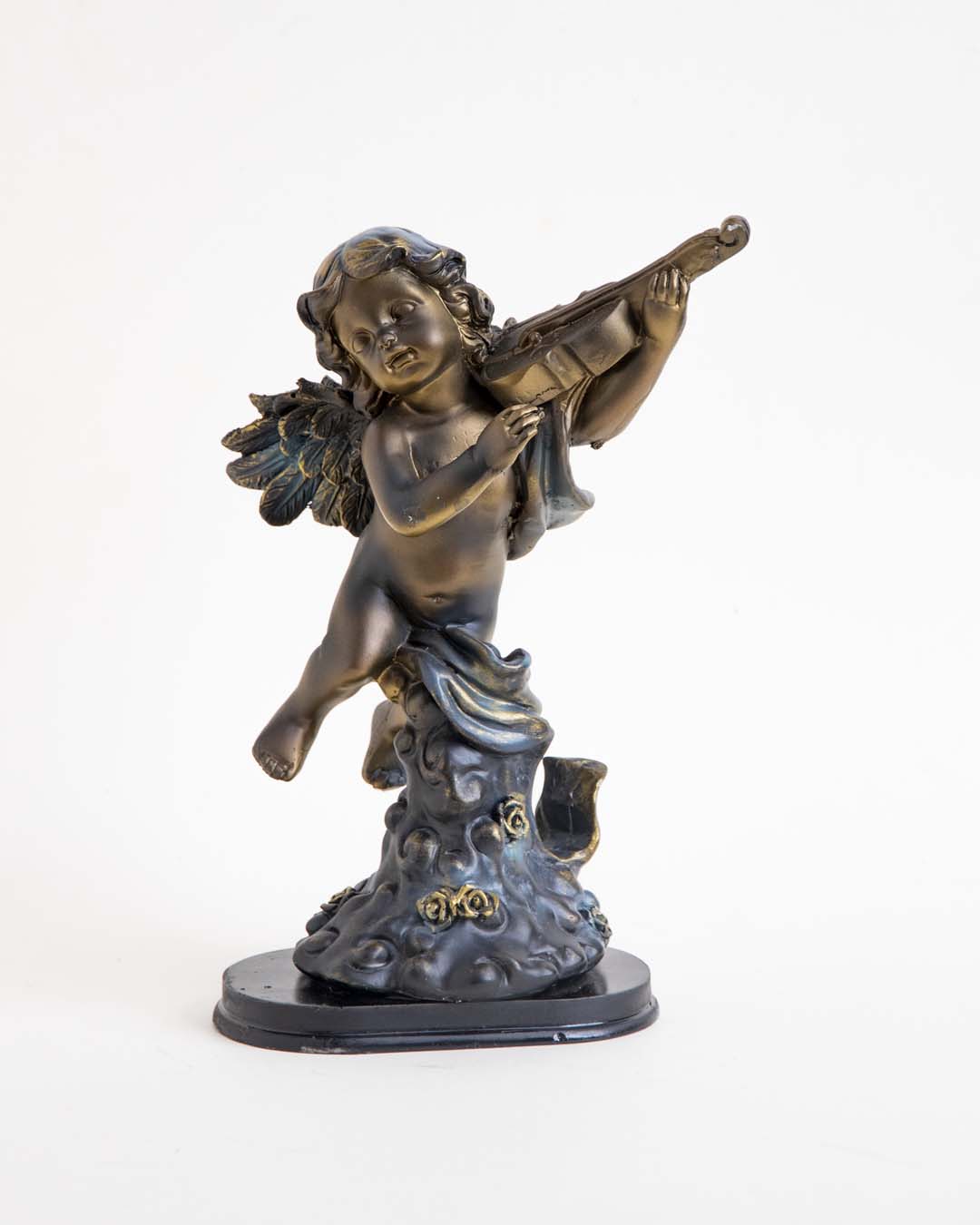 Playing Violin Angel Cherub Figurine - Large