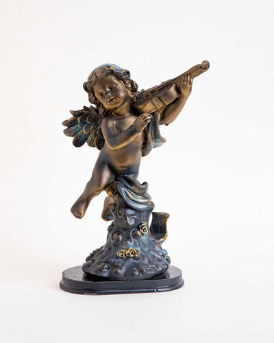 Playing Violin Angel Cherub Figurine - Large