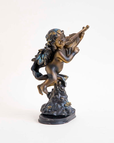 Playing Violin Angel Cherub Figurine - Large