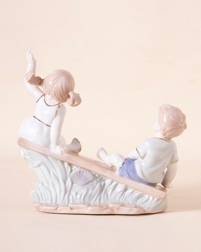 Play Seesaw - Fine Porcelain Figurine