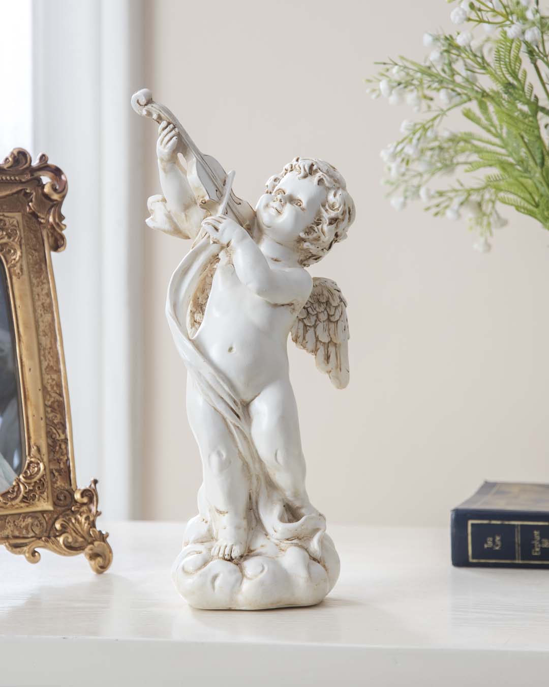 Playing Violin Angel Cherub Figurine
