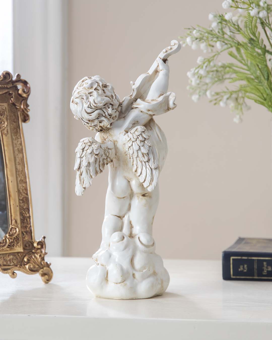 Playing Violin Angel Cherub Figurine