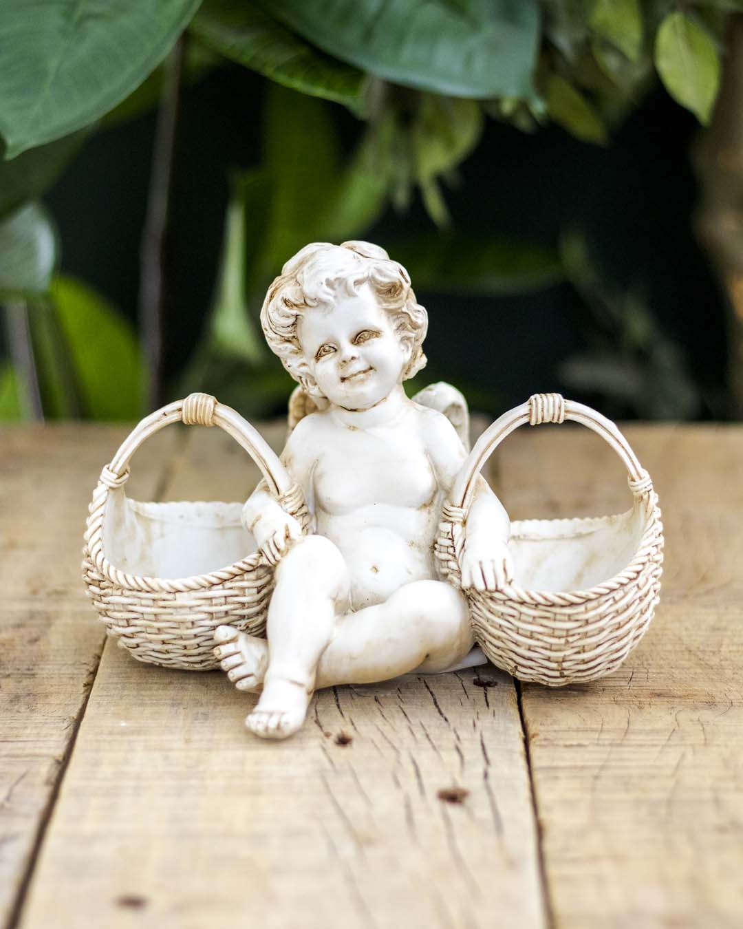 Basket of Treats Angel Cherub Figurine
