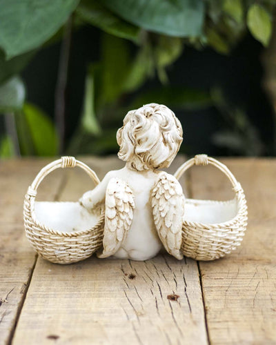 Basket of Treats Angel Cherub Figurine