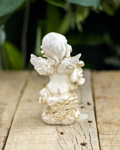 Playing Harp Angel Cherub Figurine