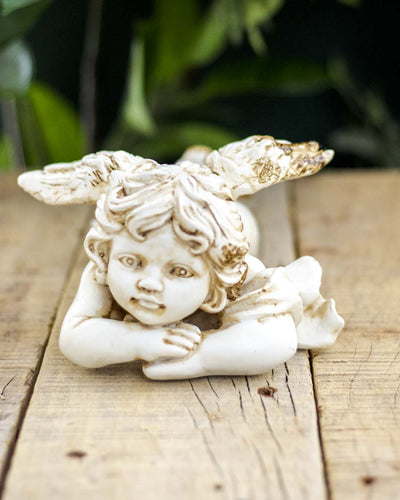 Thinking Angel Cherub Figurine