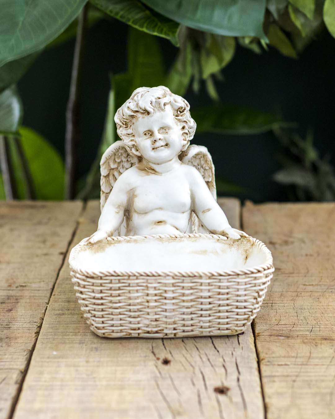 Toscano Basket Angel Cherub Figurine