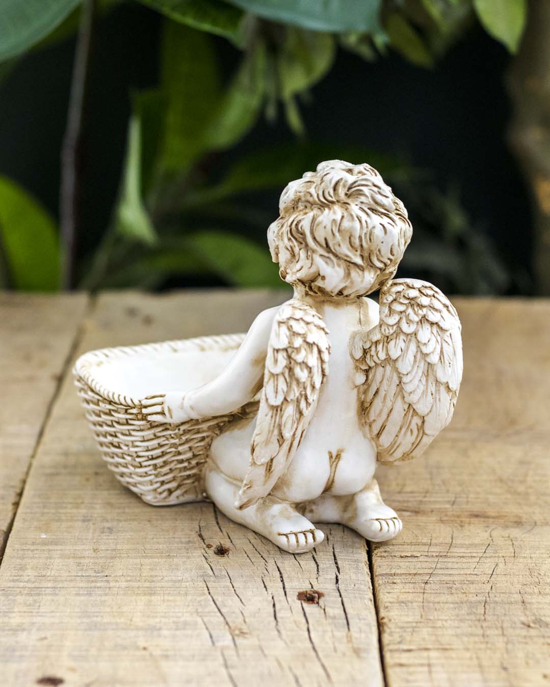 Toscano Basket Angel Cherub Figurine