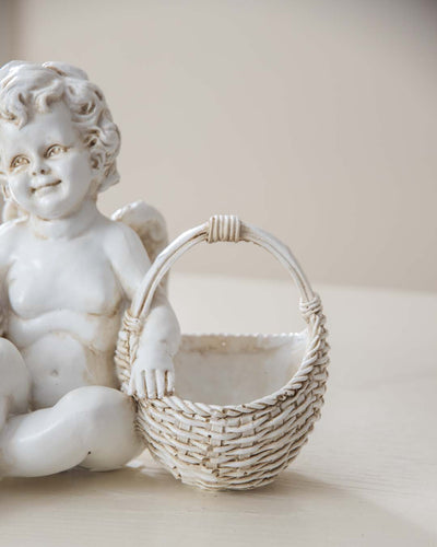 Basket of Treats Angel Cherub Figurine