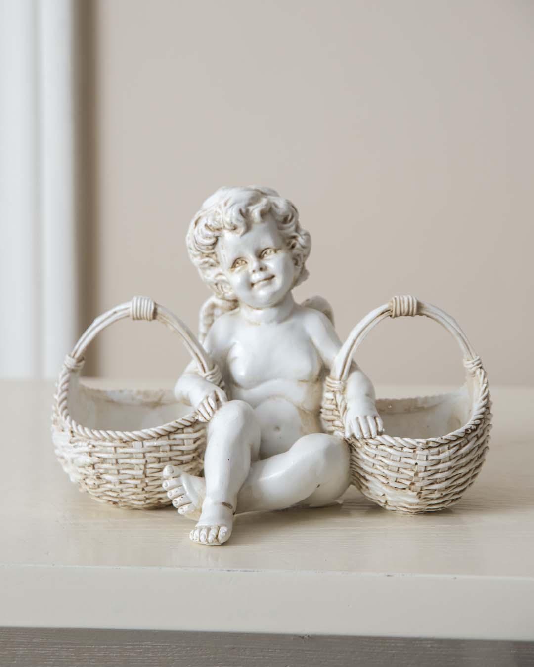 Basket of Treats Angel Cherub Figurine