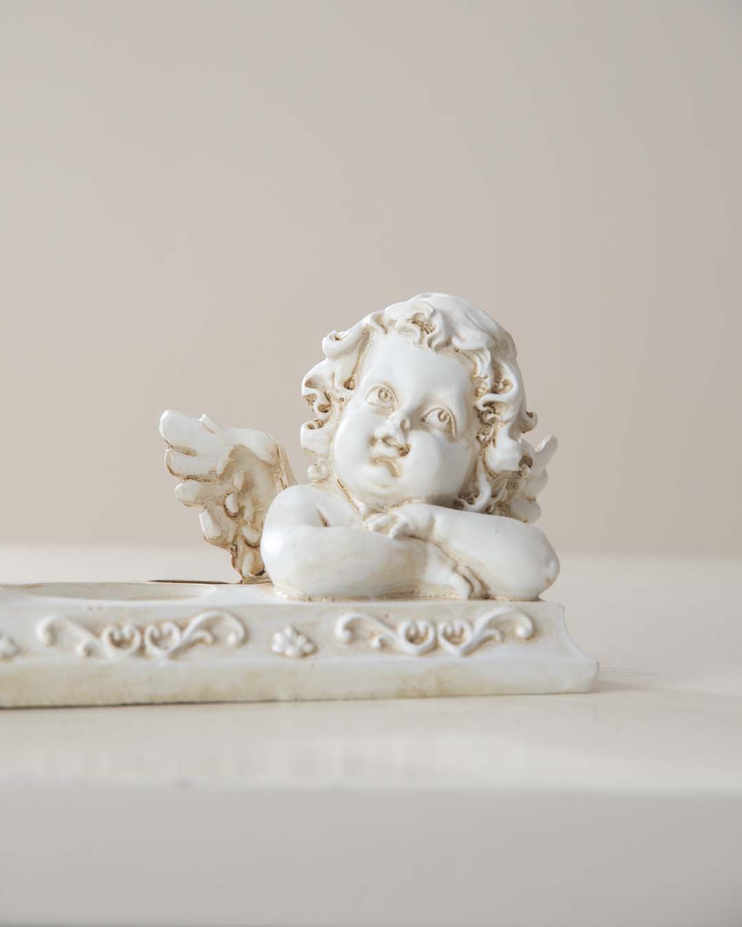 Adorable Angel Cherub Figurine & T-Light Holder
