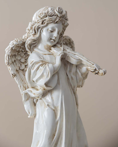 Playing Panpipe Angel Cherub Figurine
