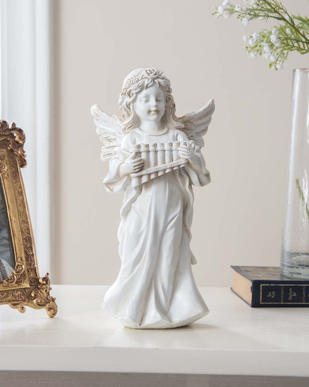 Playing Violin Angel Cherub Figurine