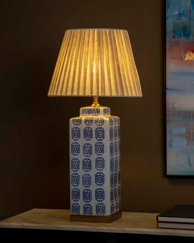 Cerulean Elegance Ceramic Table Lamp