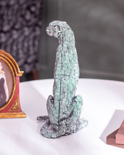 Abstract Polygonal Geometric Leopard Figurine