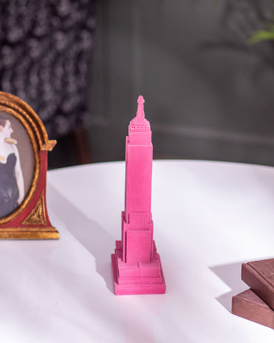 Velvet Empire State Building Sculpture - Pink