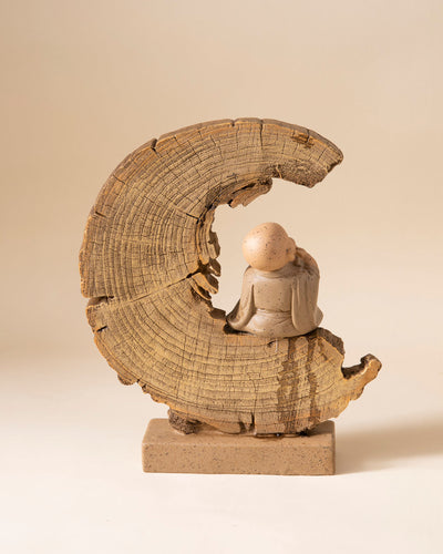 Crescent Zen Monk Sculpture