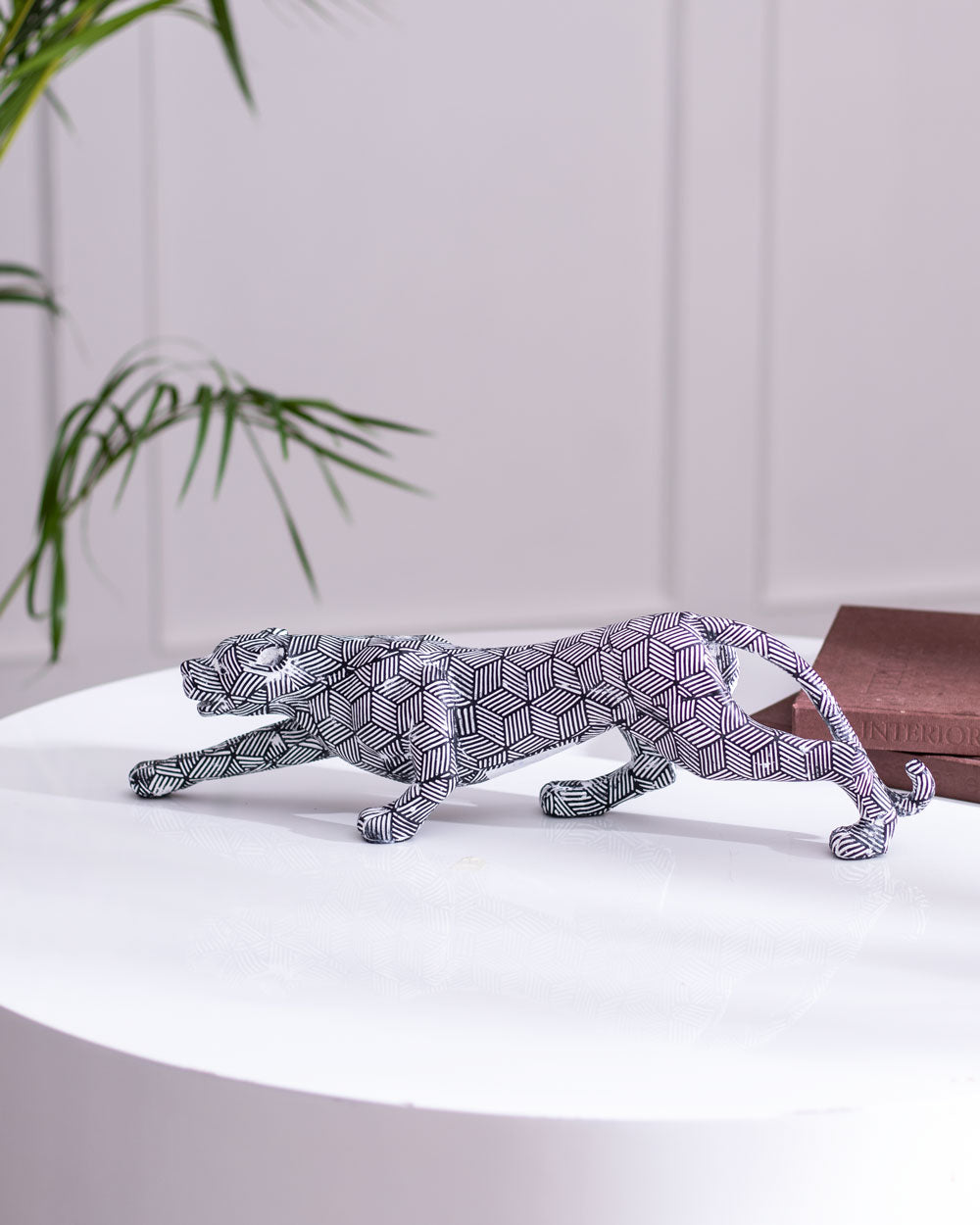 Abstract Polygonal Geometric Leopard Figurine