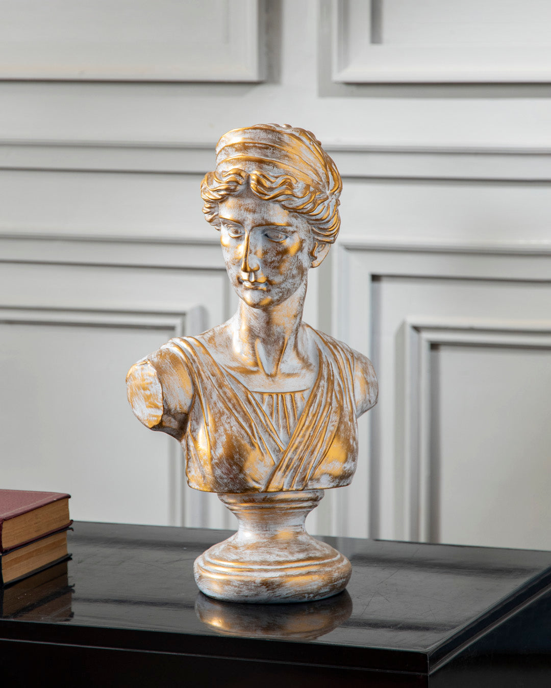 Timeworn Diana Bust Sculpture - White