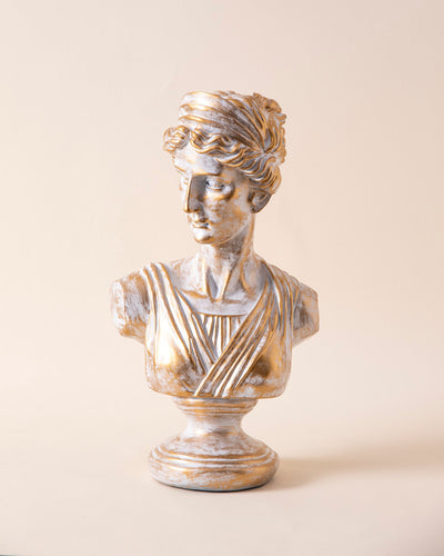 Timeworn Diana Bust Sculpture - White