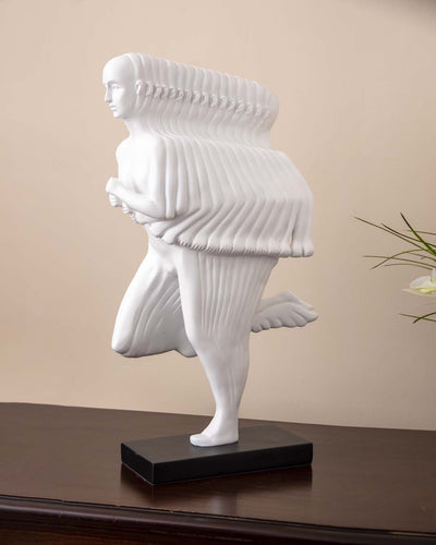 Running Girl Statue - White