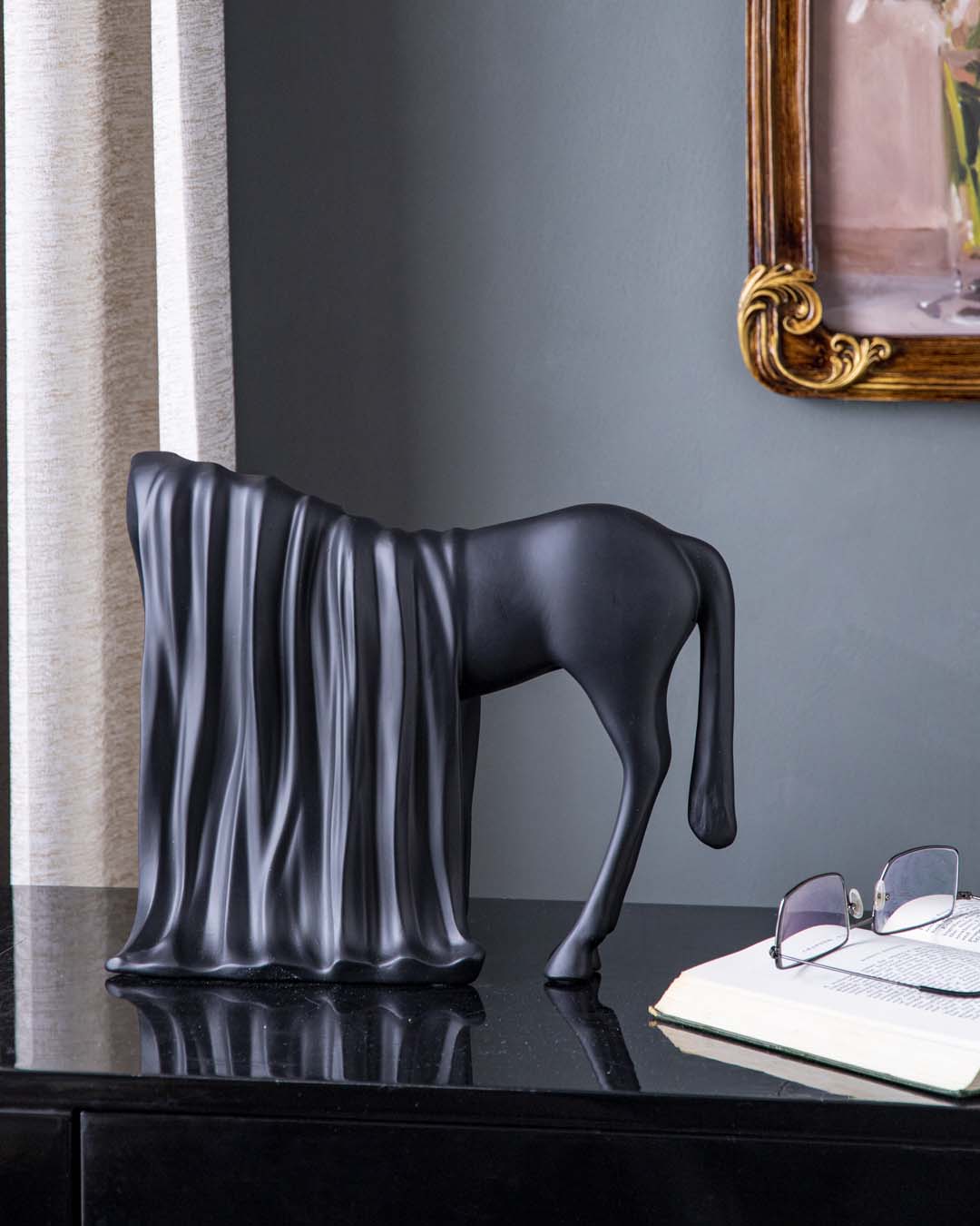 Modern Abstract Animal Sculpture - Black