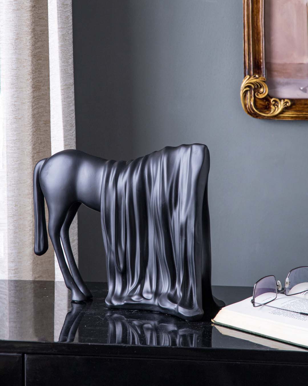 Modern Abstract Animal Sculpture - Black