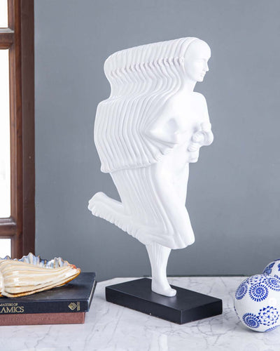 Running Girl Statue - White