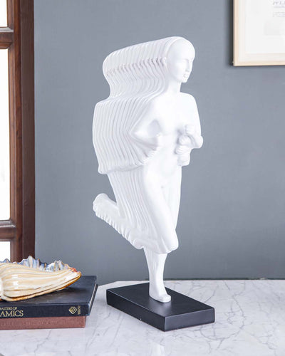 Running Girl Statue - White