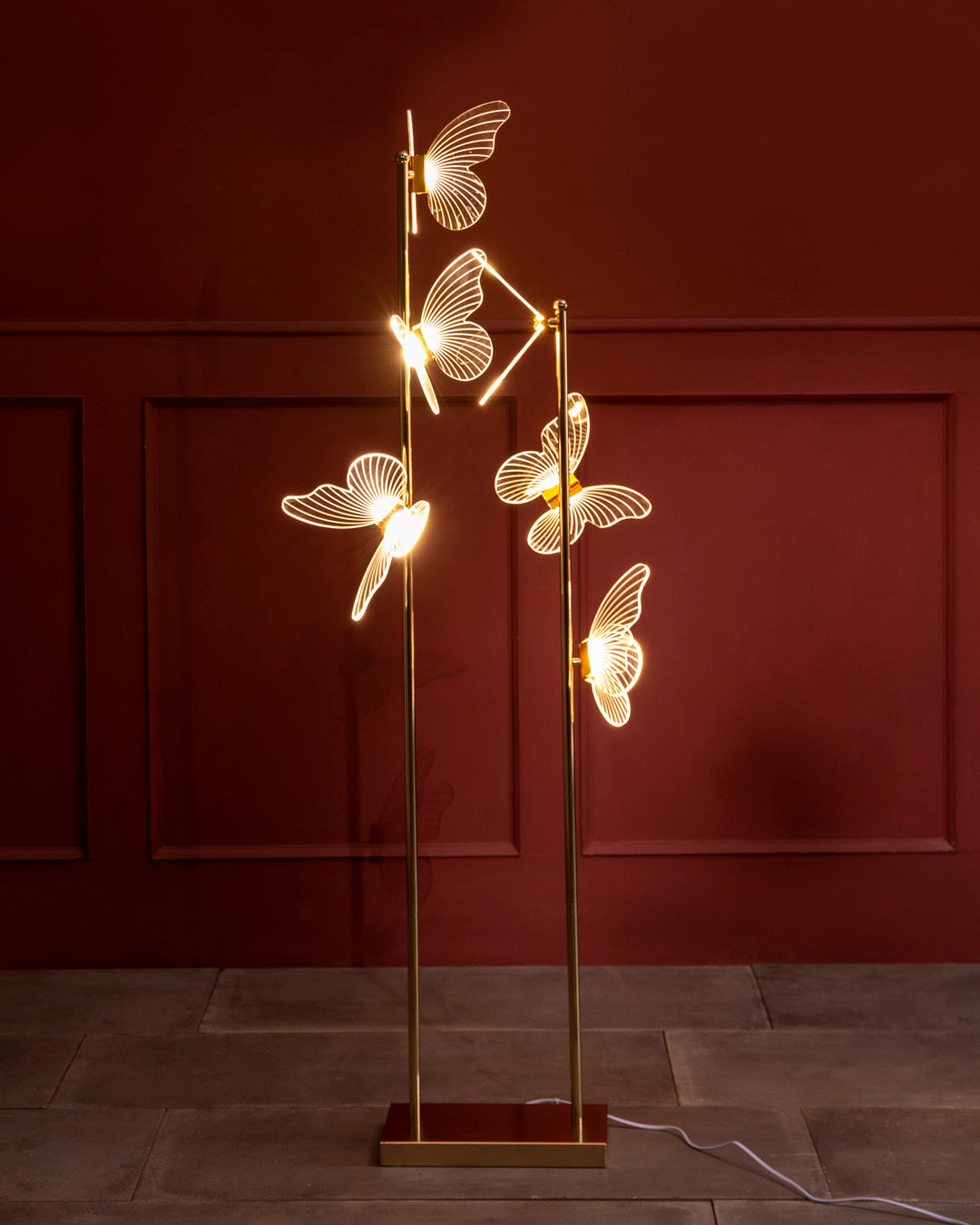 Vertical Floating Butterfly Floor Lamp