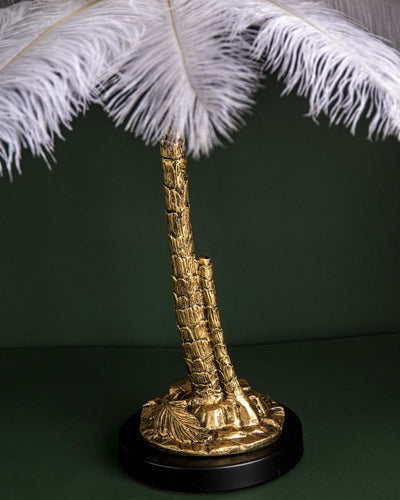 Palm Tree Ostrich Decorative Feather Table Lamp