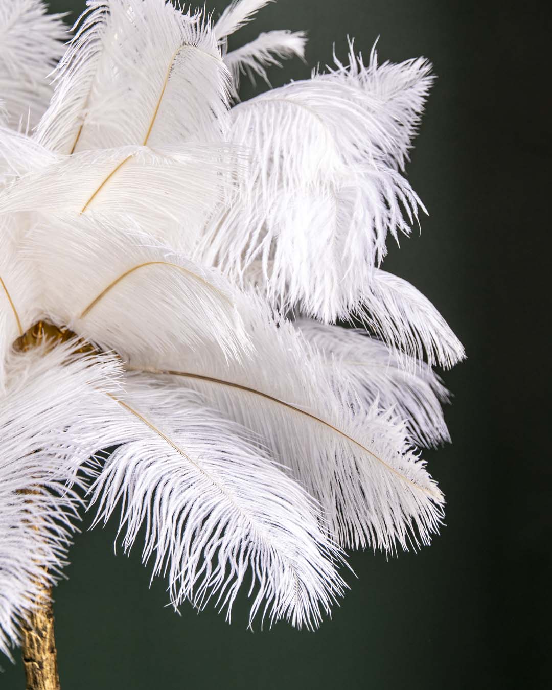 Palm Tree Ostrich Decorative Feather Table Lamp