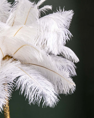 Palm Tree Ostrich Decorative Feather Table Lamp
