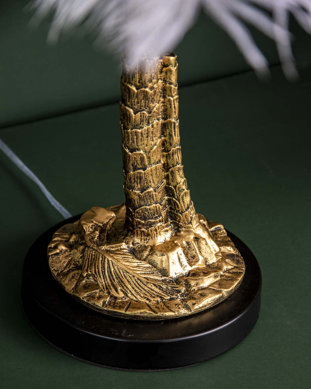 Palm Tree Ostrich Decorative Feather Table Lamp