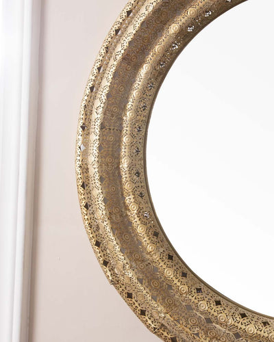 Lace Round Metal Wall Mirror