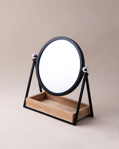 Modern Tabletop Vanity Mirror With Storage Tray