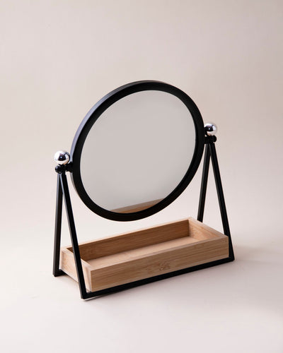Modern Tabletop Vanity Mirror With Storage Tray