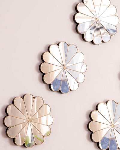 Daisy Reflection Wall Mirror - Set Of 6