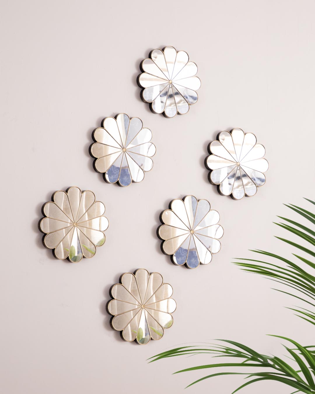 Daisy Reflection Wall Mirror - Set Of 6