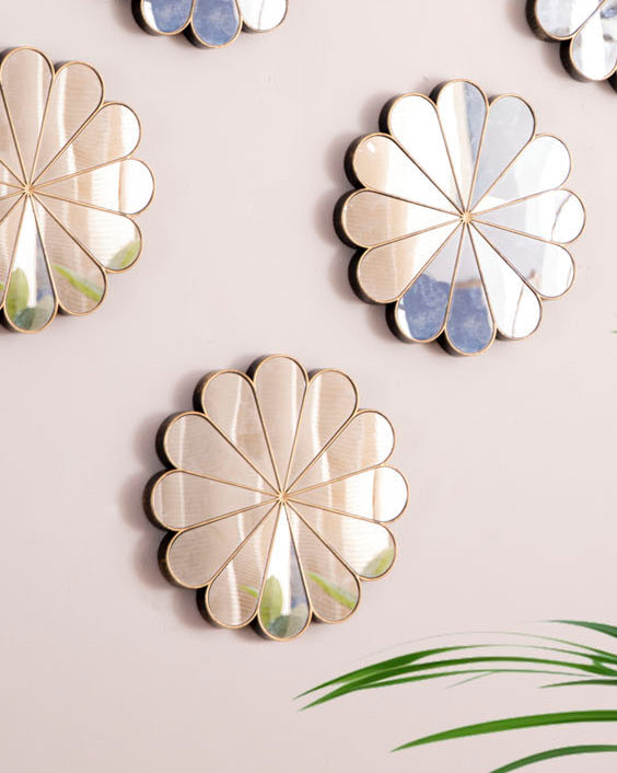 Daisy Reflection Wall Mirror - Set Of 6