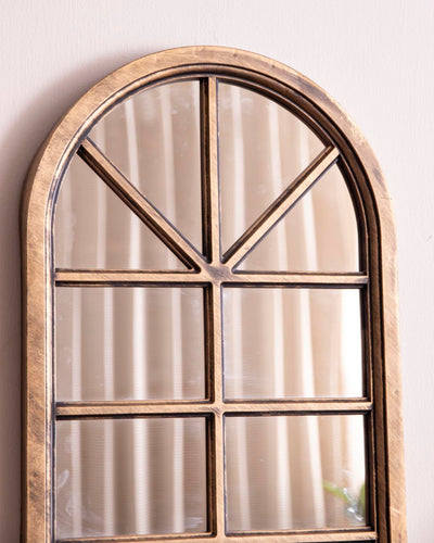 Tall Arched Windowpane Mirror